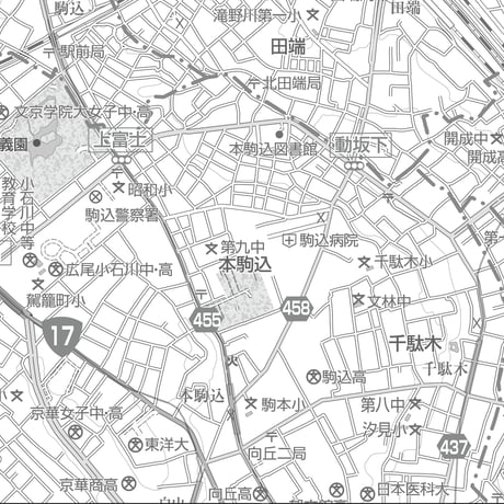 C東京文京区1/25000白地図ダウンロード販売