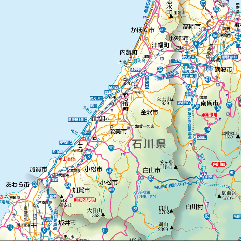 県別マップ A石川県地図ダウンロード販売 | 地図素材