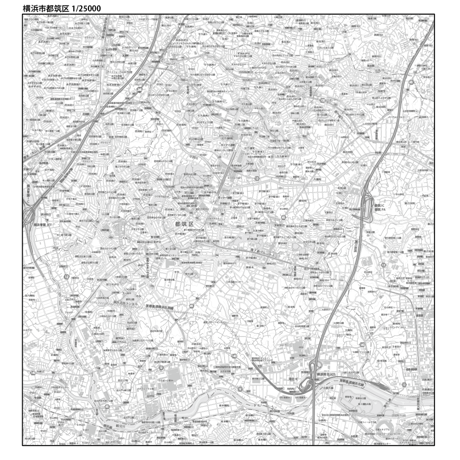 C横浜市都筑区白地図1/25000ダウンロード販売
