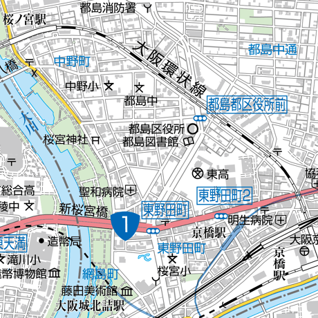 A大阪市都島区1／25,000地図タウンロード販売