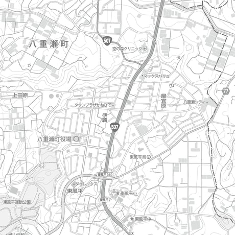 C八重瀬町1/20000白地図ダウンロード販売