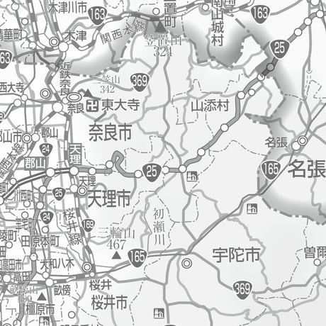 県別マップ　C奈良県白地図ダウンロード販売