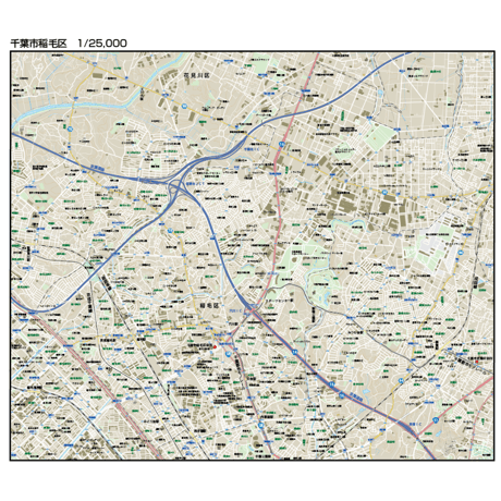 B千葉市稲毛区1/25000地図ダウンロード販売