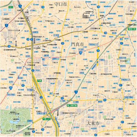B門真市1／25,000地図タウンロード販売