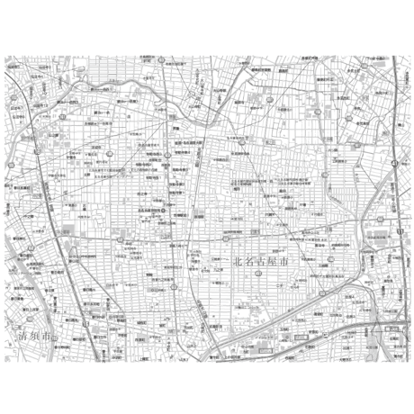 C北名古屋市白地図 1／25,000PDFタウンロード販売