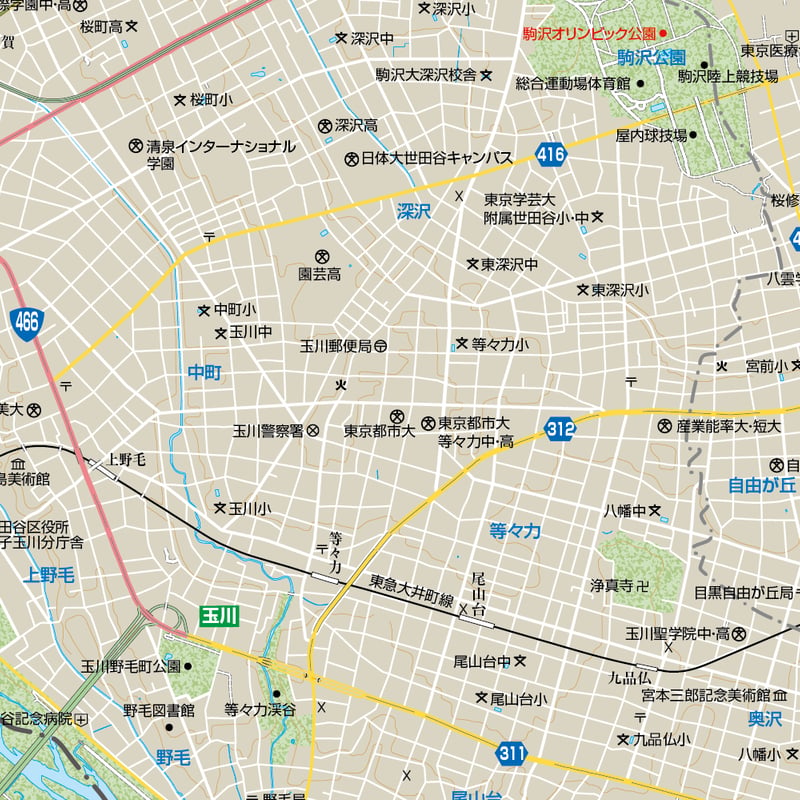 確認用】東京都区分地図 世田谷区 確認用】東京都区分地図 世田谷区