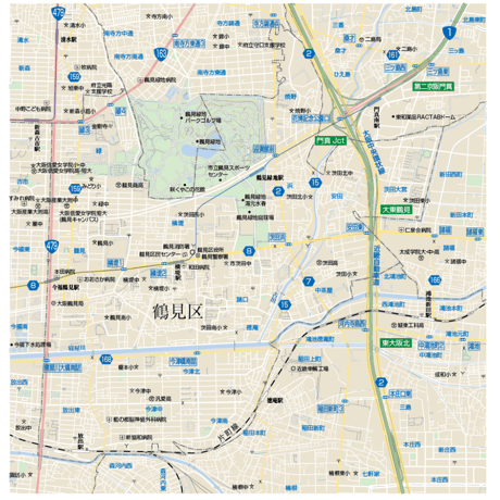 B大阪市鶴見区1／25,000地図タウンロード販売