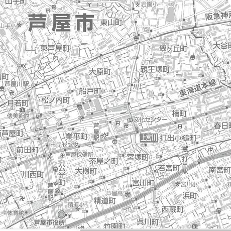 C芦屋市白地図1/25000PDFタウンロード販売