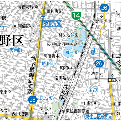 A大阪市阿倍野区1／25,000地図タウンロード販売