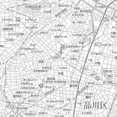 C東京品川区1/25000白地図ダウンロード販売