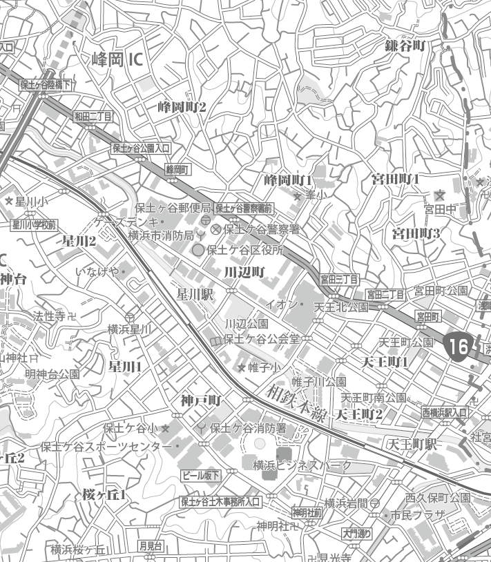 C横浜市保土ヶ谷区白地図1/25000タウンロード販売 | 地図素材
