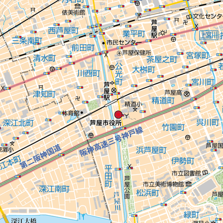B芦屋市全図1/25000地図タウンロード販売