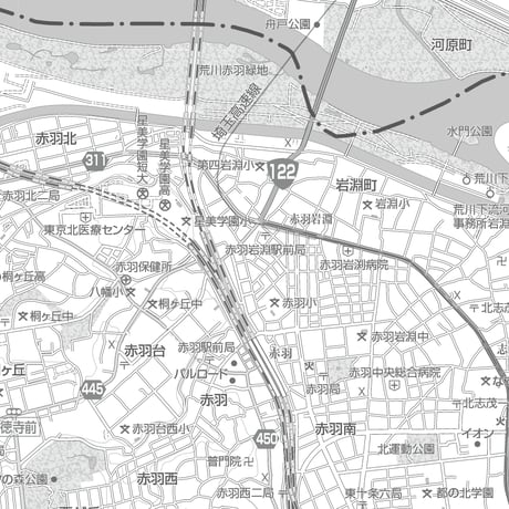 C東京北区1/25000白地図ダウンロード販売