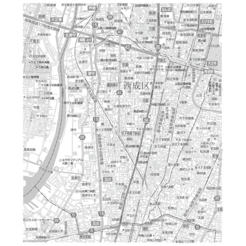 大阪市 西成区 地図 1111 1000 長橋1公園 大阪市西成区 -