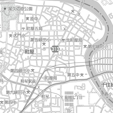 C東京都荒川区1/25000白地図ダウンロード販売