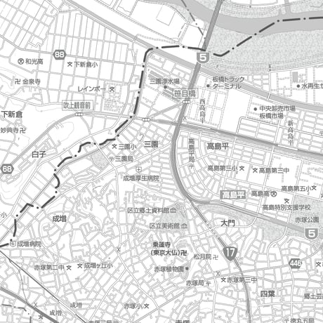 C東京板橋区1/25000白地図ダウンロード販売