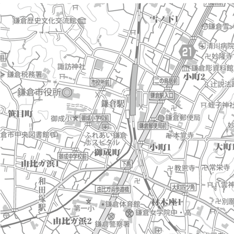 C鎌倉市1/25000白地図ダウンロード販売