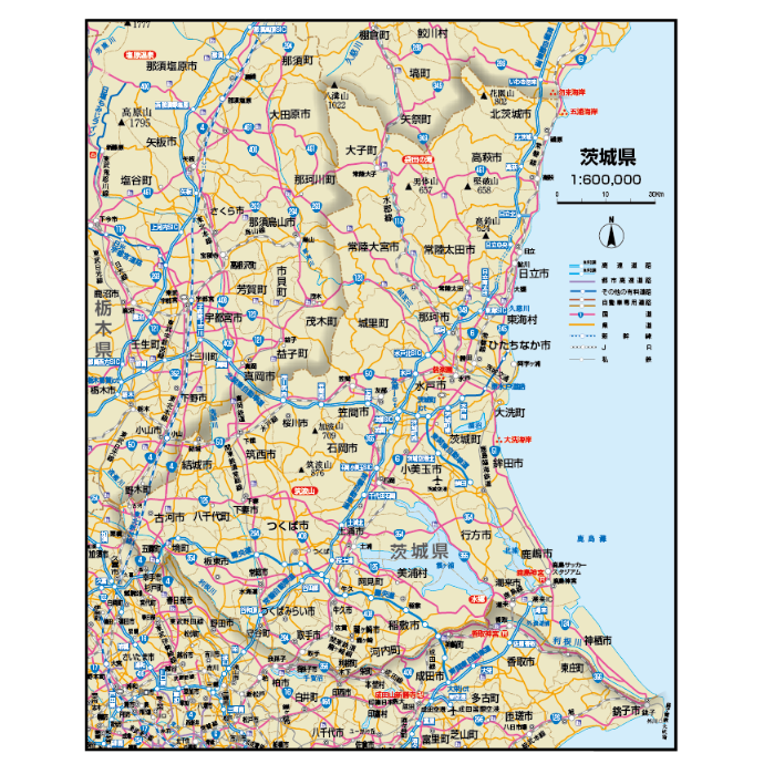 県別マップ B茨城県地図ダウンロード販売 | 地図素材