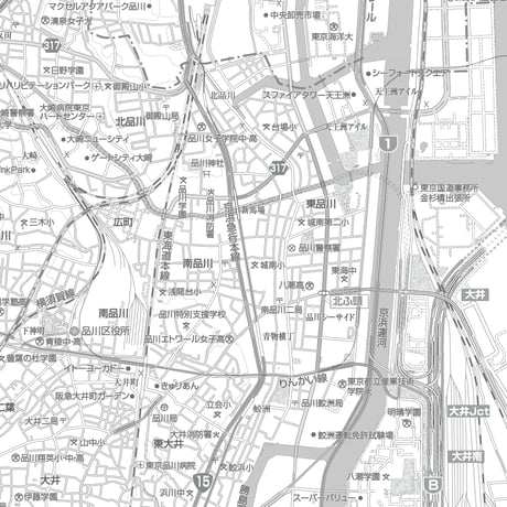 C東京品川区1/25000白地図ダウンロード販売
