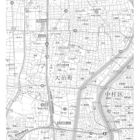 C大治町1/25000白地図タウンロード販売