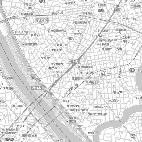 C東京都葛飾区1/25000白地図ダウンロード販売