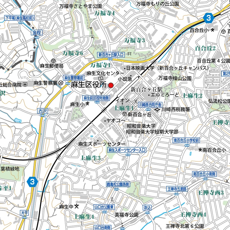 A川崎市麻生区1/25000地図ダウンロード販売 | 地図素材