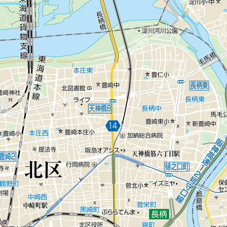 B大阪市北区1／25,000地図タウンロード販売