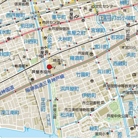 B芦屋市全図1/25000PDF地図タウンロード販売