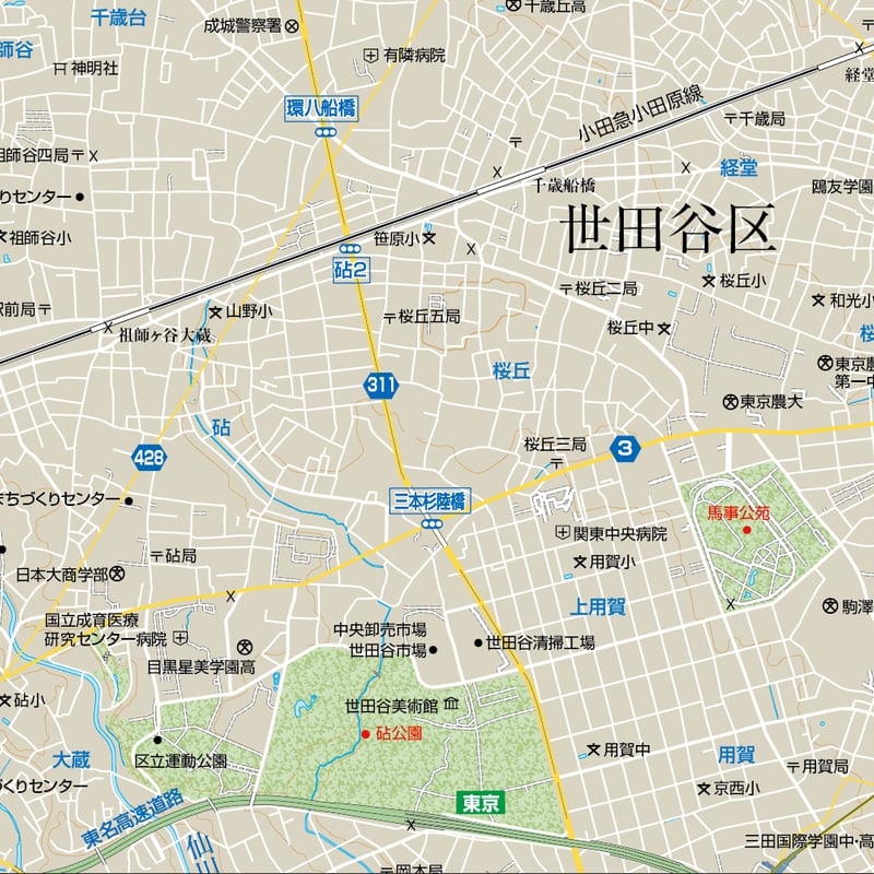B東京都世田谷区1/25000地図ダウンロード販売 | 地図素材