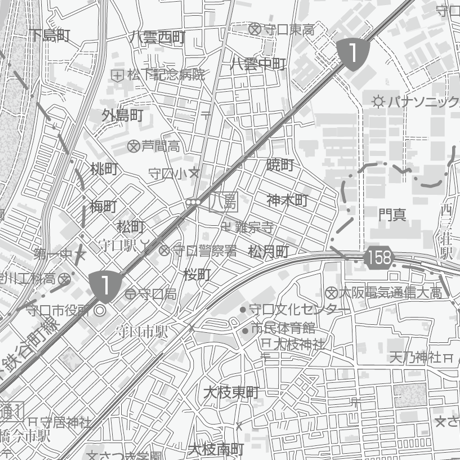 C守口市1／25,000白地図タウンロード販売