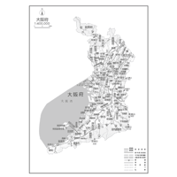 県別マップ　C県境カット大阪府白地図ダウンロード販売