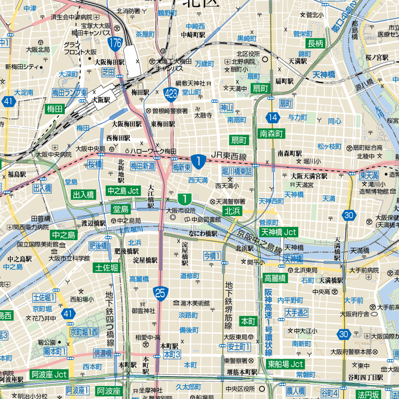 大阪市地図 B大阪市24区全図 1／25,000地図タウンロード販売 | 地図素材