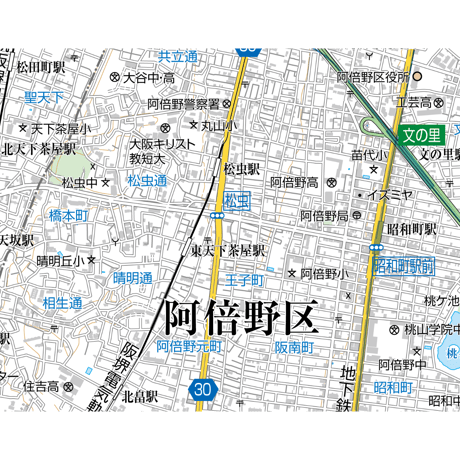 A大阪市阿倍野区1／25,000地図タウンロード販売