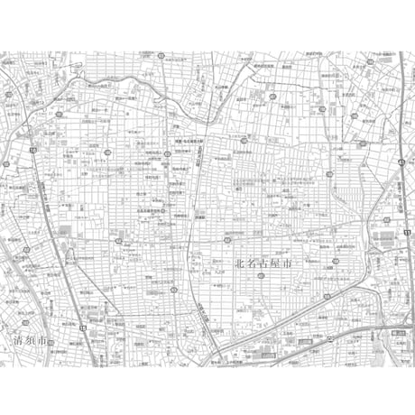 C北名古屋市1/25000白地図タウンロード販売