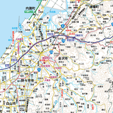 Aタイプ石川県詳細地図1/200000タウンロード販売