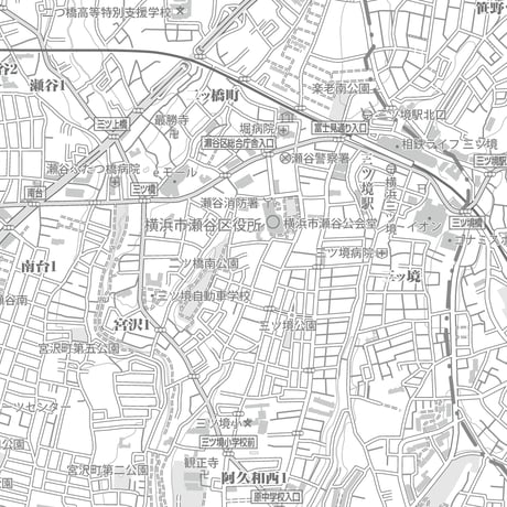 C横浜市瀬谷区白地図1/25000タウンロード販売