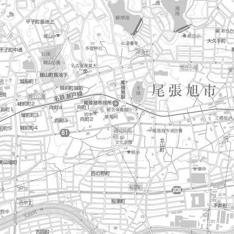 C尾張旭市白地図 1／25,000PDFタウンロード販売