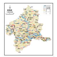 県別マップ　B県境カット群馬県地図ダウンロード販売
