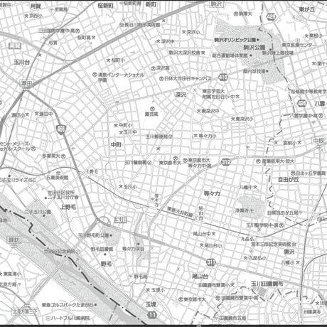 C東京都世田谷区1/25000白地図ダウンロード販売