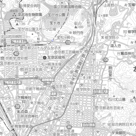 C京都市左京区　1／50,000白地図タウンロード販売