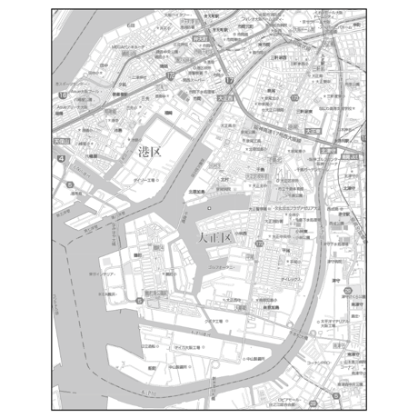 C大阪市大正区1／25,000白地図タウンロード販売