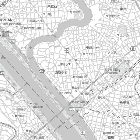 C東京都葛飾区1/25000白地図ダウンロード販売