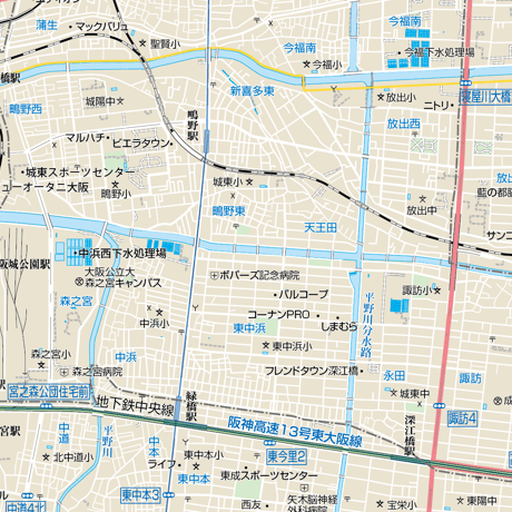 B大阪市城東区1／25,000地図タウンロード販売