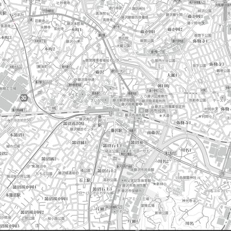 C藤沢市1/25000白地図ダウンロード販売