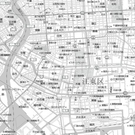 C東京都江東区1/25000白地図ダウンロード販売