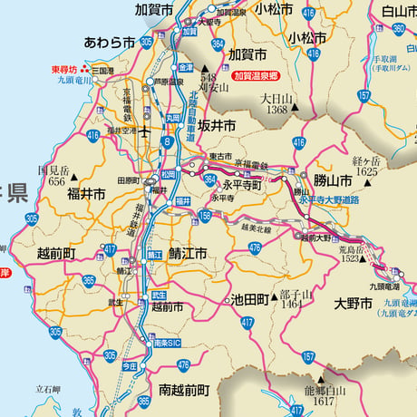 県別マップ　B福井県地図ダウンロード販売