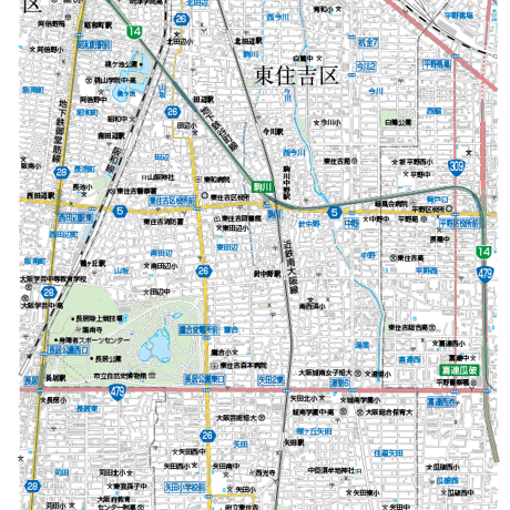 A大阪市東住吉区1／25,000地図タウンロード販売