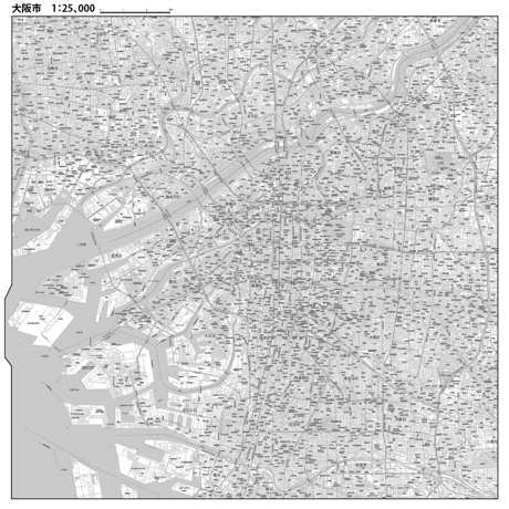 C大阪24区全図白地図　1／25,000タウンロード販売