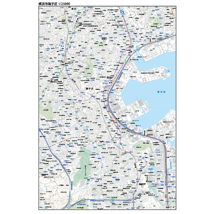 神奈川県横浜市 磯子区 地図 平成6年度版 A横浜市磯子区1/25000地図タウンロード販売 | 地図素材