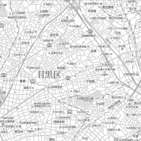 C東京目黒区1/25000白地図ダウンロード販売